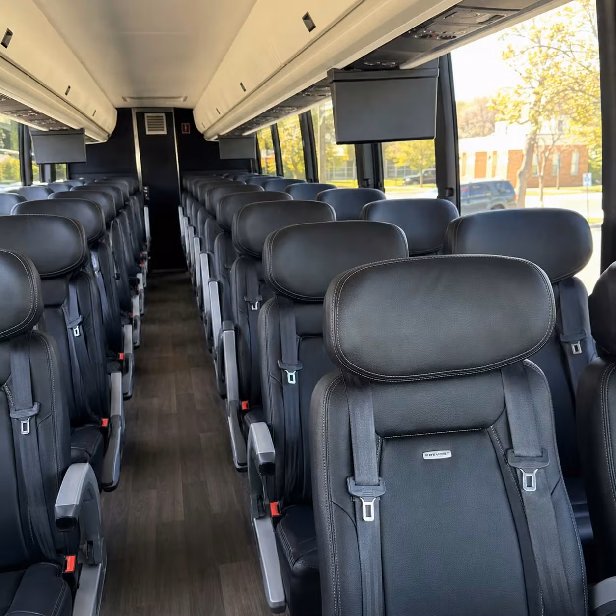 56 passenger charter bus interior